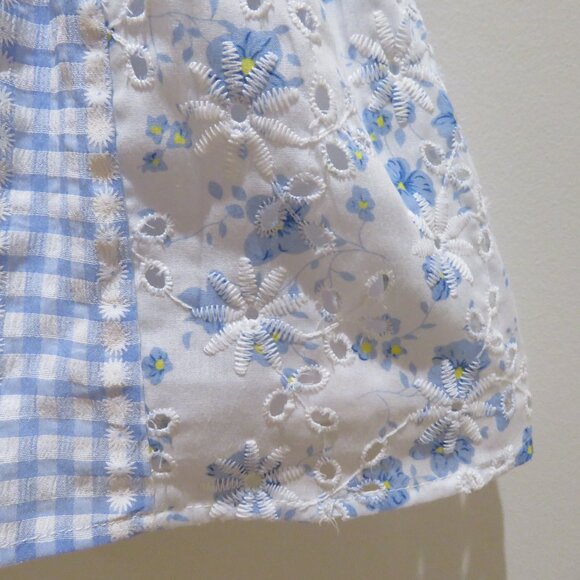 HANNAH BANANA Mixed Print Smocked Dress in Blue Gingham Floral Trad Pretty - Picture 7 of 14